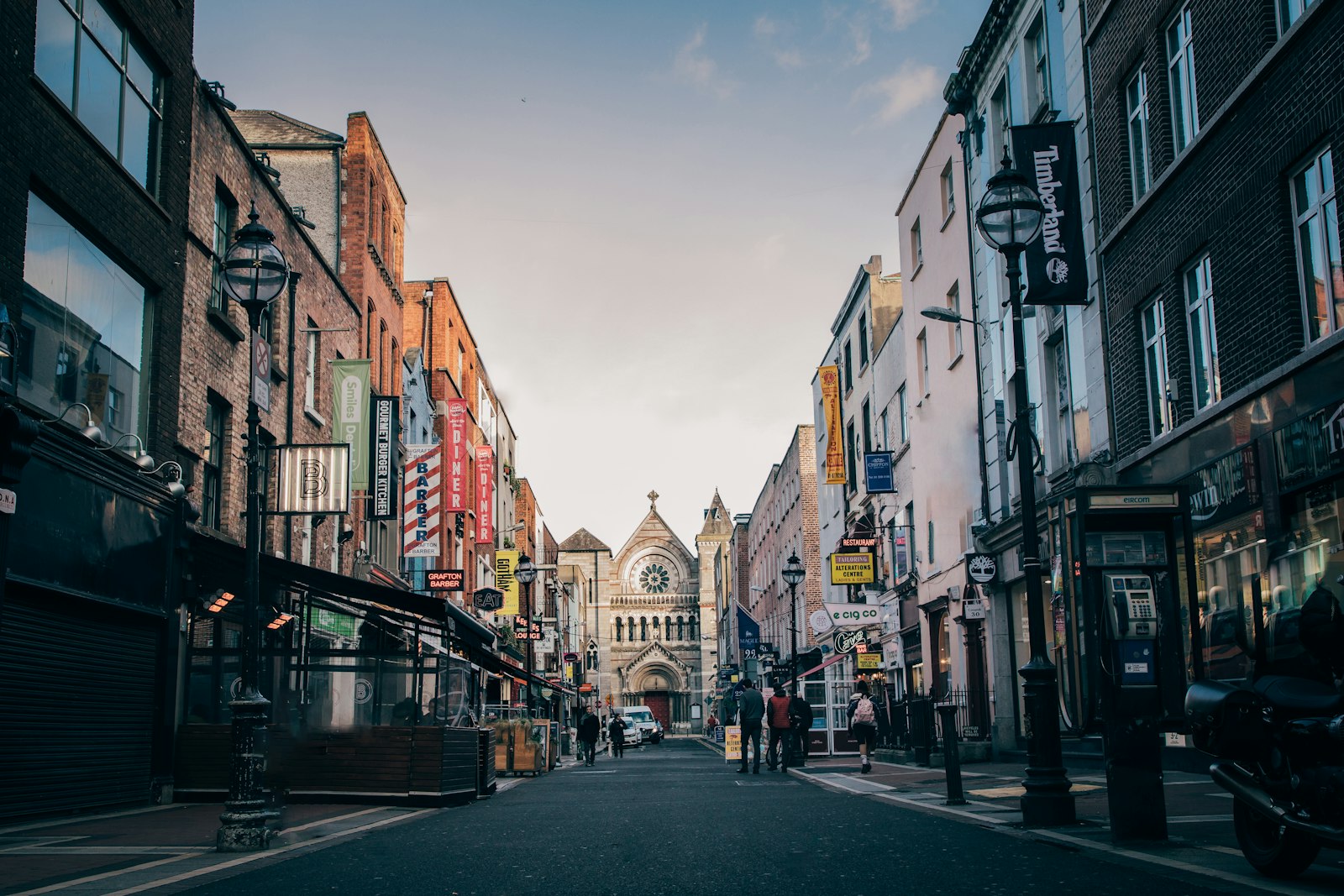 Grafton Street and St Ann's Church in Dublin